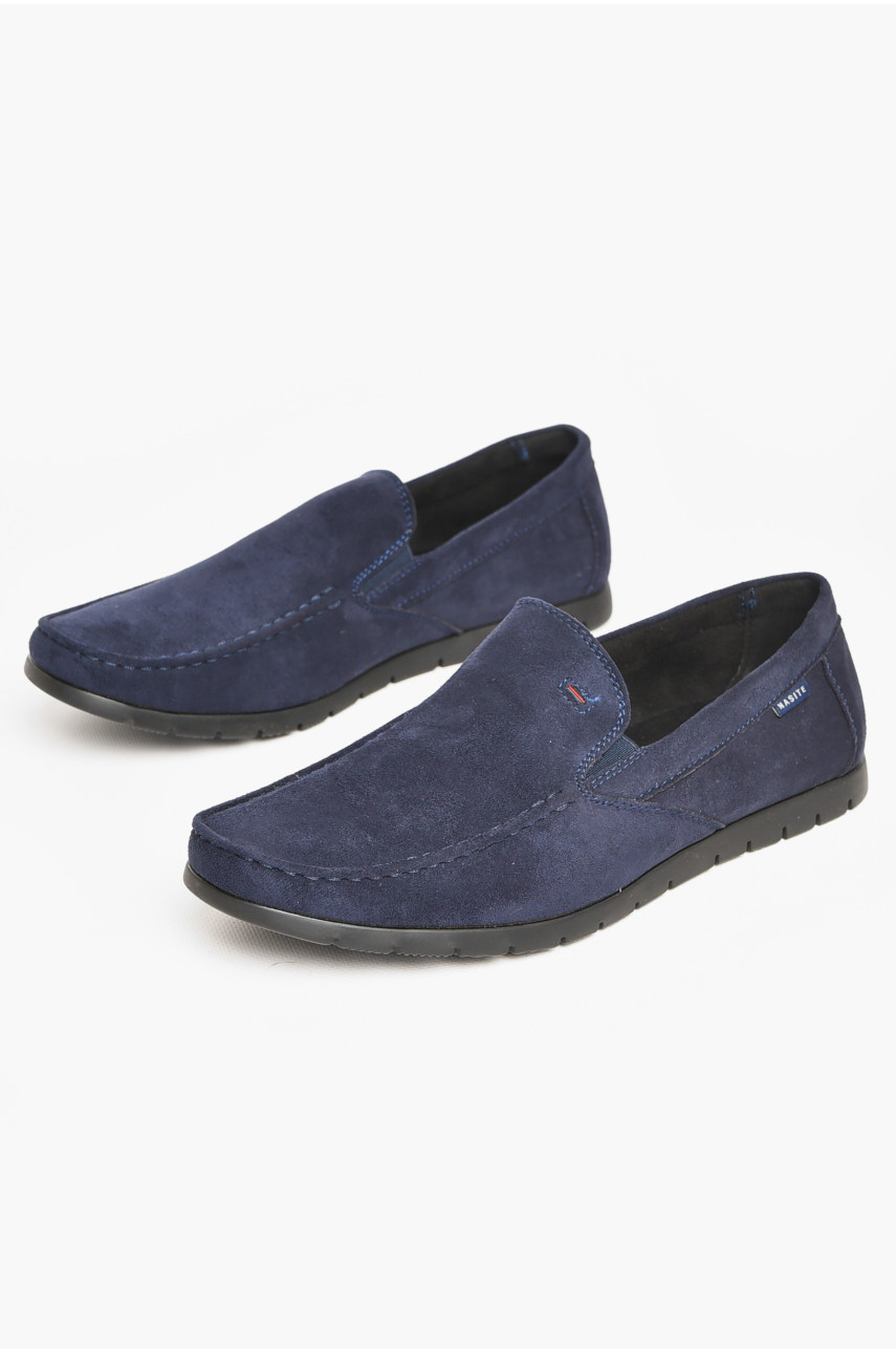 Мокасини чоловічі темно-синього кольору D161-13B 212654