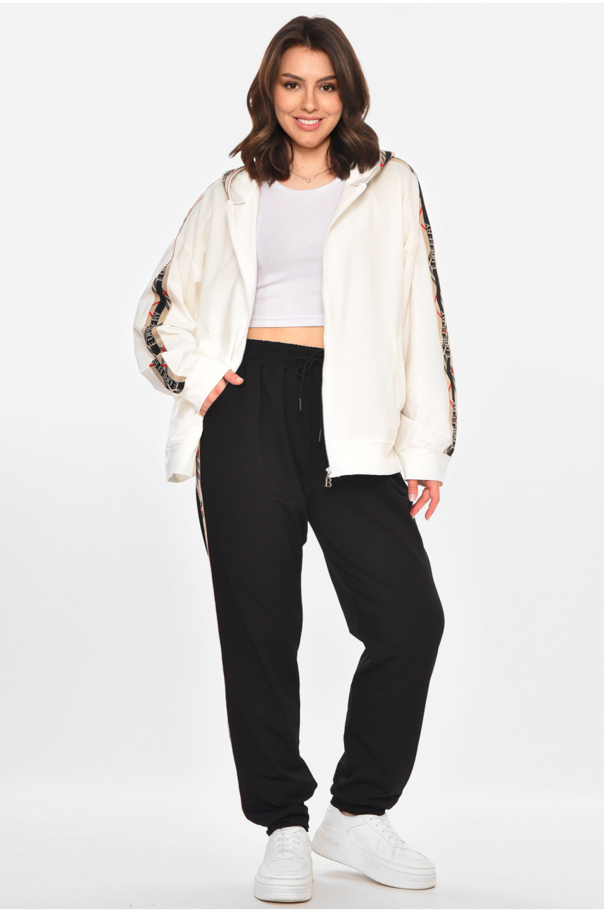 Спортивный костюм женский черного цвета с принтом T-380 212656