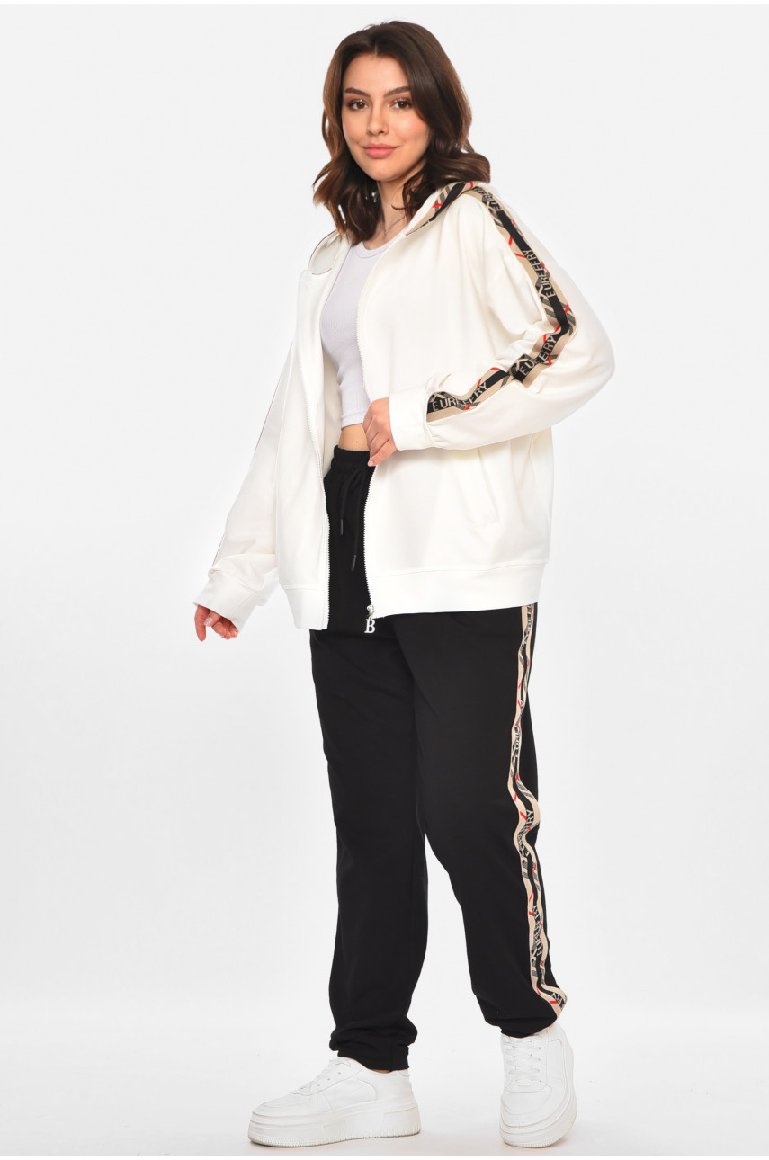 Спортивный костюм женский черного цвета с принтом T-380 212656