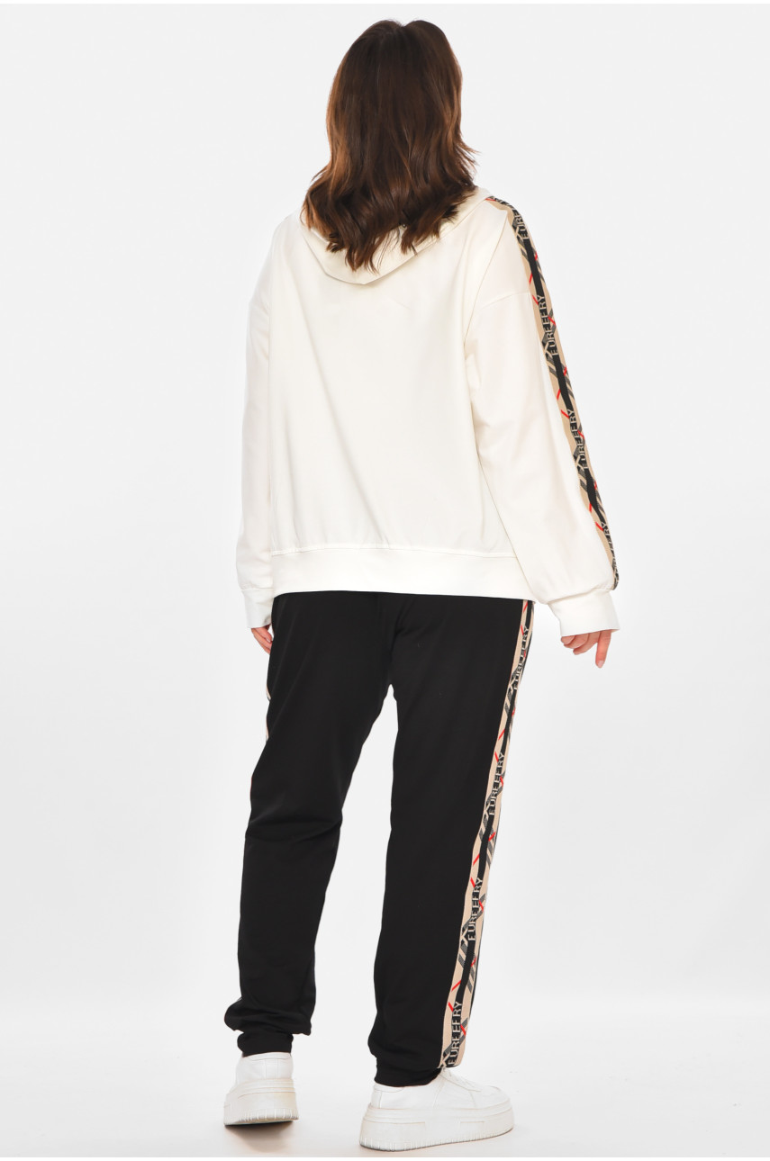 Спортивный костюм женский черного цвета с принтом T-380 212656 Спортивный костюм женский черного цвета с принтом T-380 212656