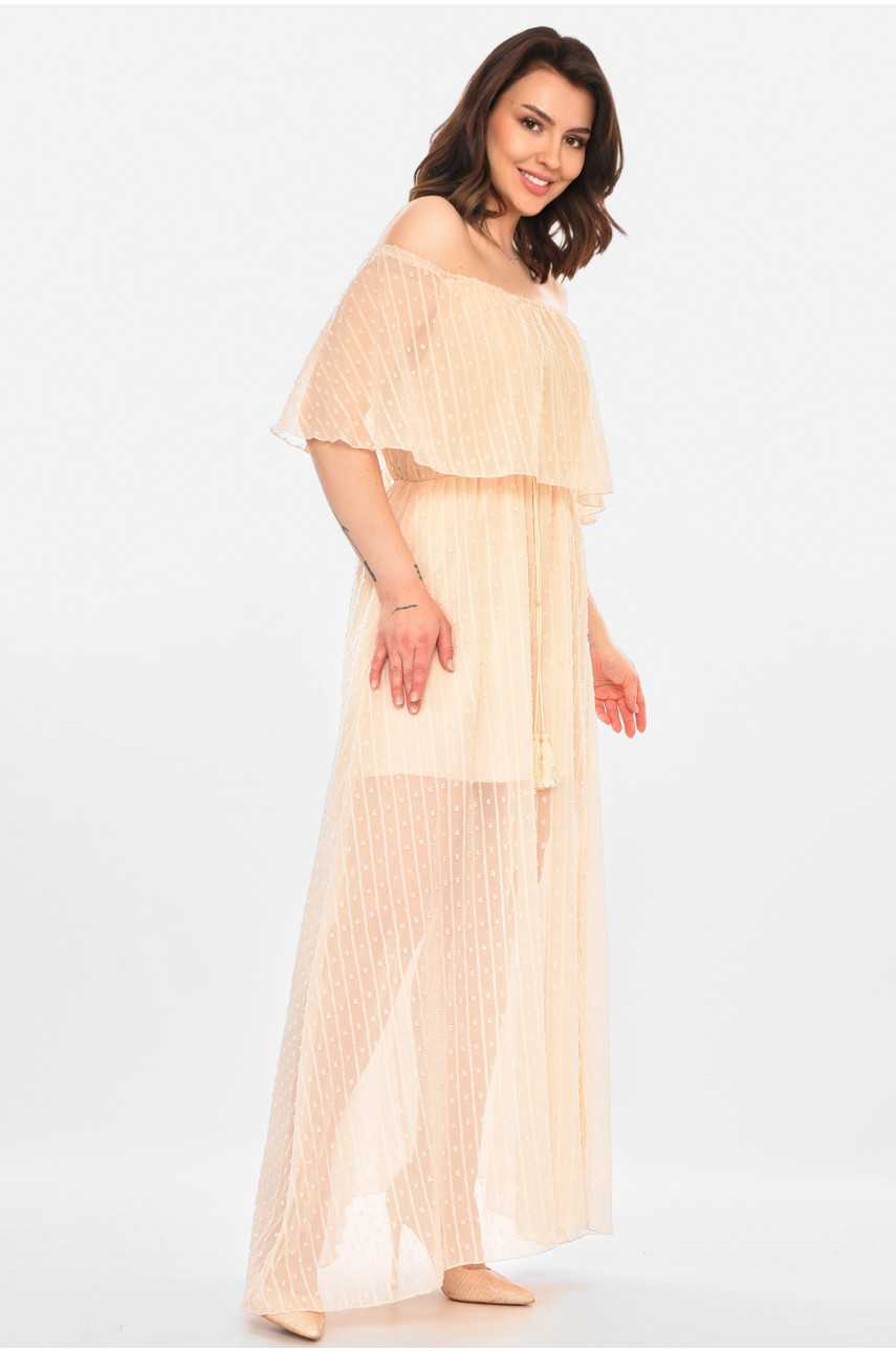 Сарафан женский бежевого цвета 212660