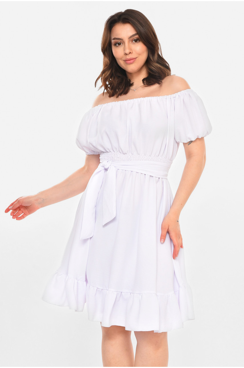 Платье женское однотонное белого цвета 212671