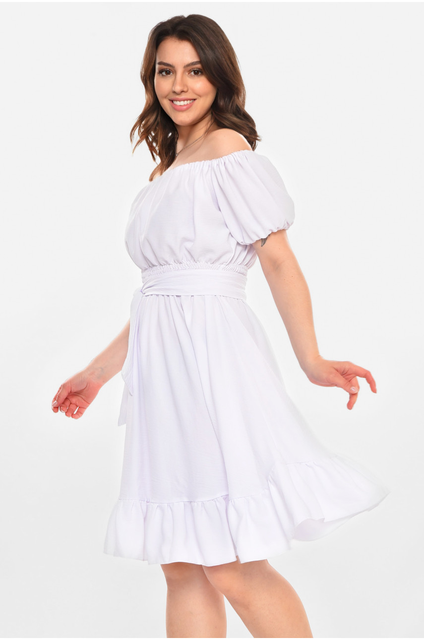 Платье женское однотонное белого цвета 212671