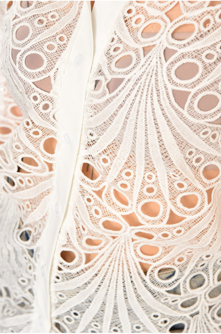 Рубашка женская однотонная белого цвета 212672 Рубашка женская однотонная белого цвета 212672