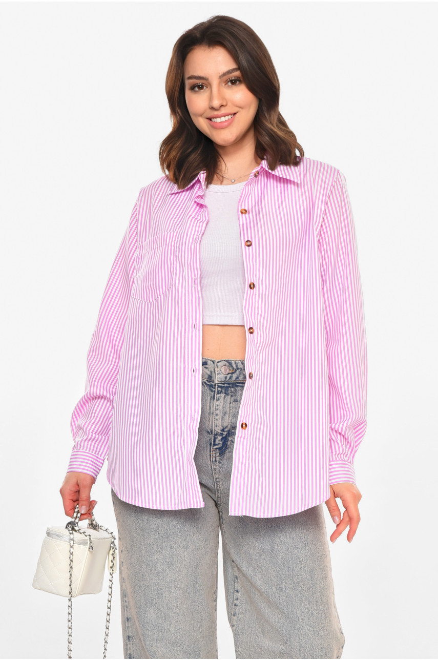 Сорочка жіноча бузкового кольору з принтом 212678