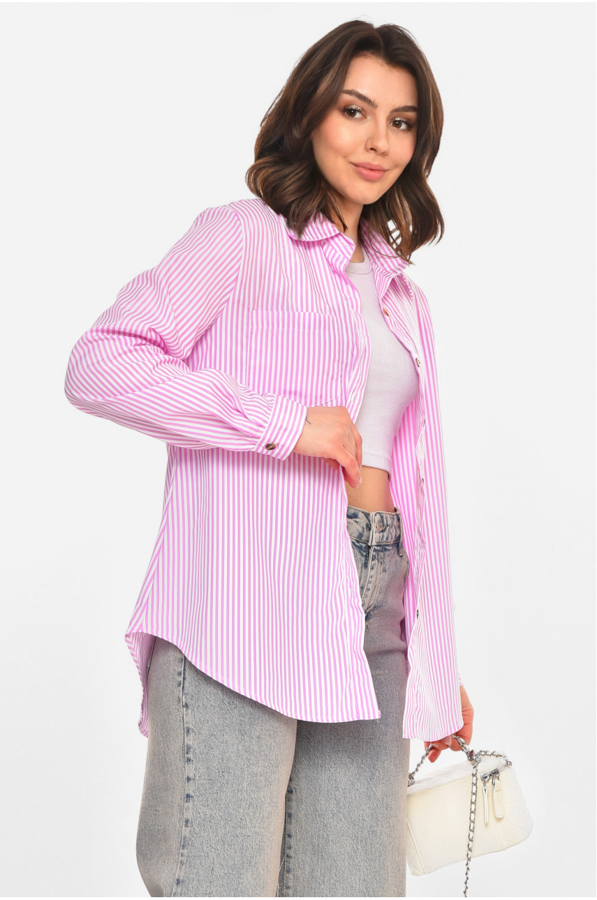 Сорочка жіноча бузкового кольору з принтом 212678