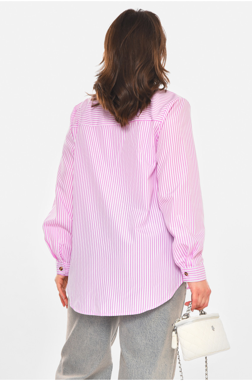 Сорочка жіноча бузкового кольору з принтом 212678