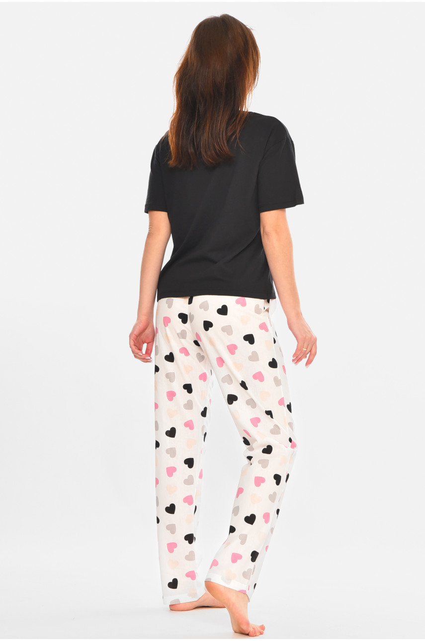 Пижама женская черно-белого цвета 212679