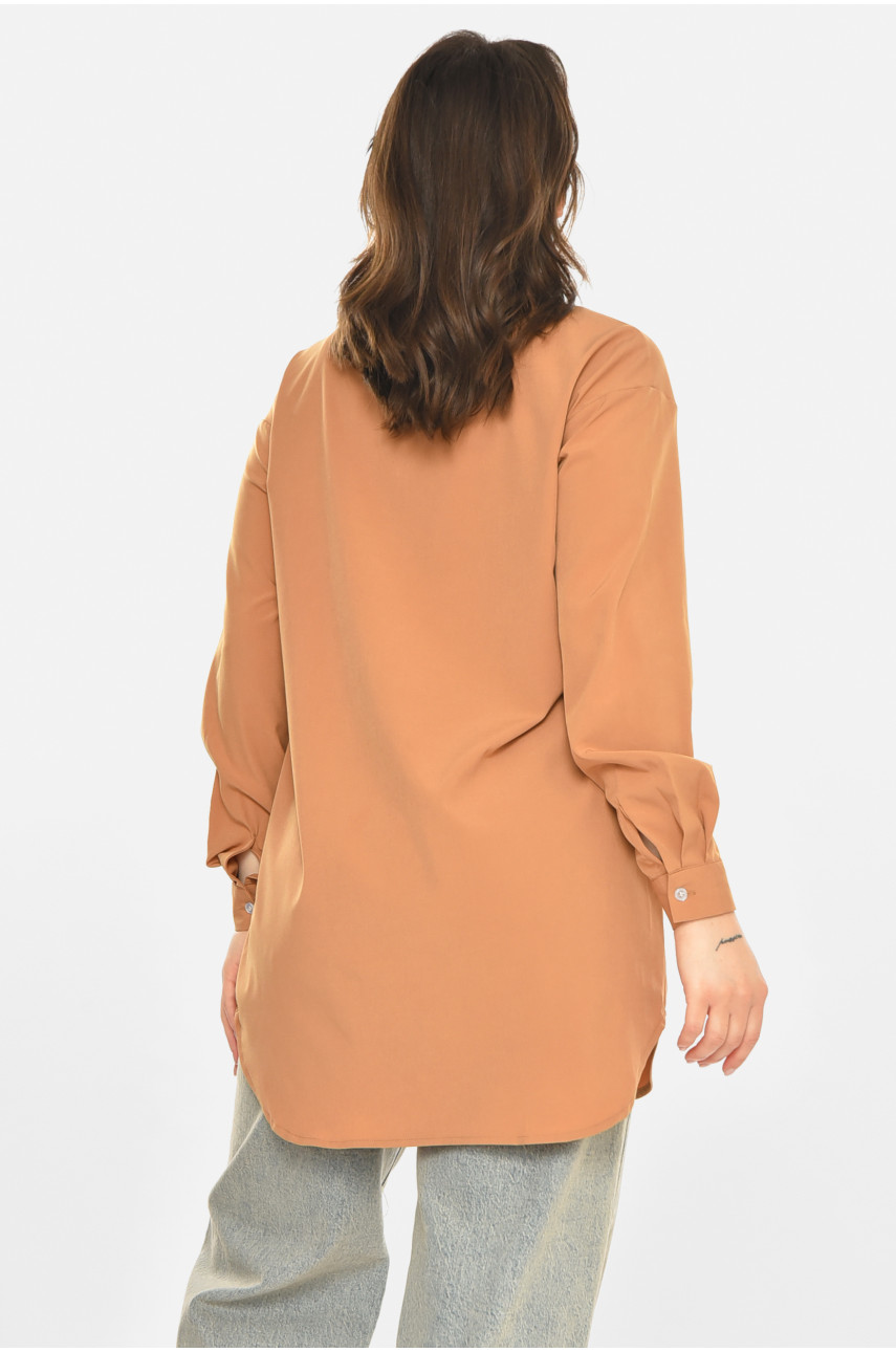 Сорочка жіноча однотонна світло-коричневого кольору 212683