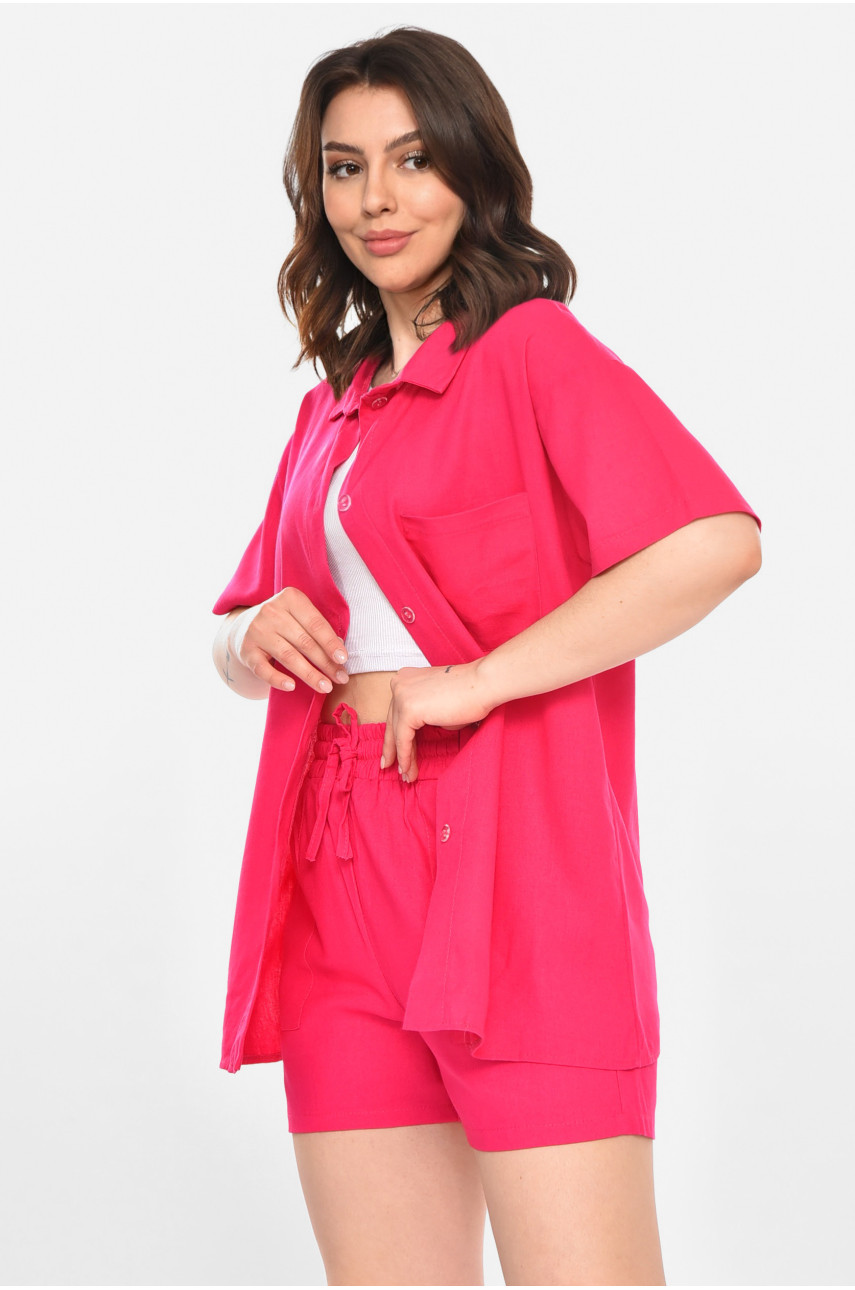 Костюм женский однотонный малинового цвета 212692