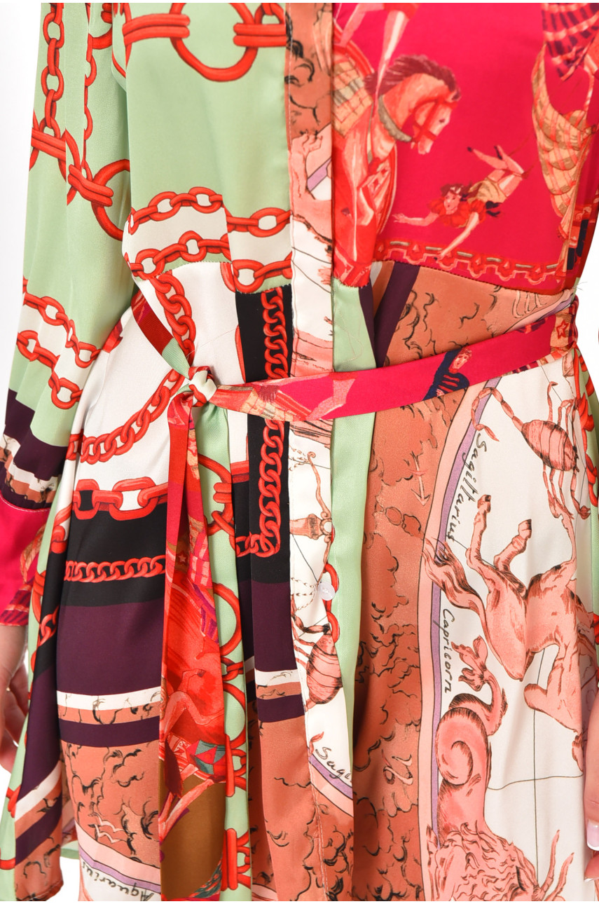 Платье женское зеленого цвета с принтом 212697