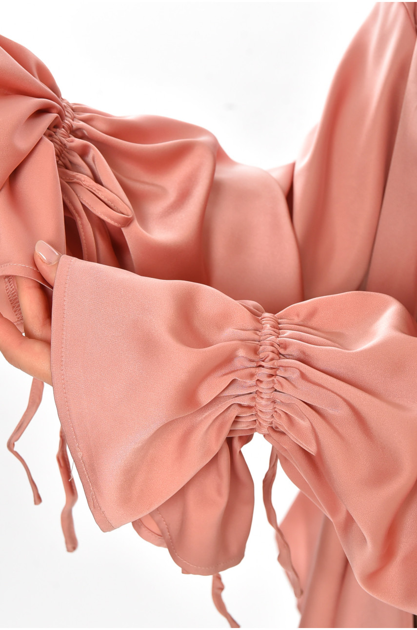 Рубашка женская однотонная пудрового цвета 212700