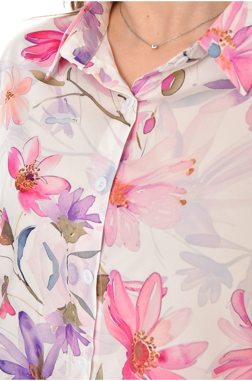 Сорочка жіноча білого кольору з принтом 212708