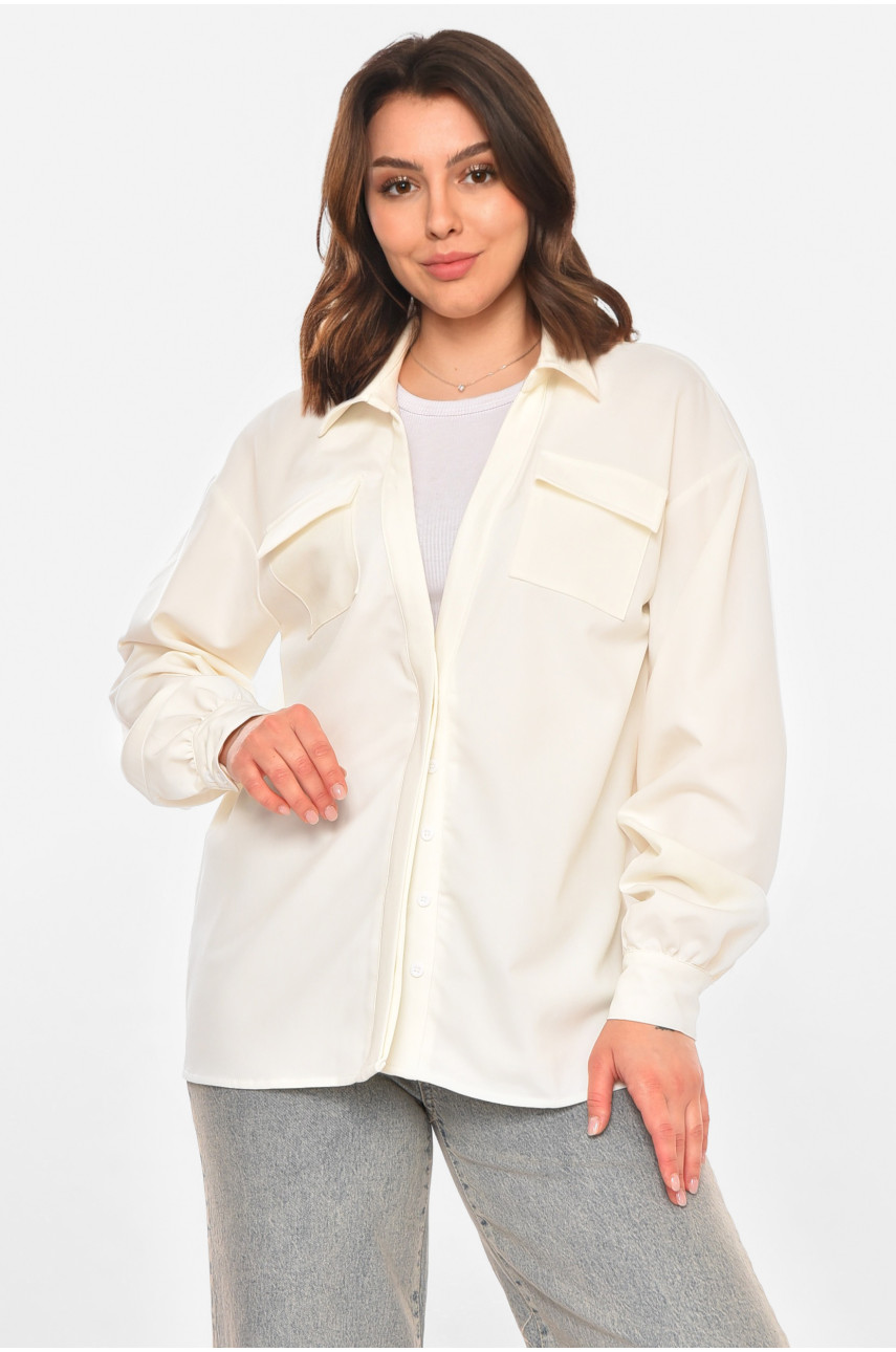 Сорочка жіноча однотонна молочного кольору 212716
