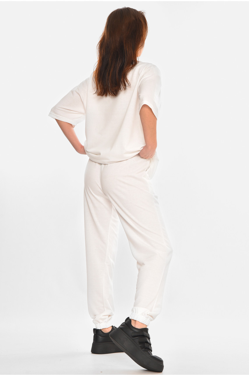 Спортивний жіночий костюм білого кольору з принтом 212718