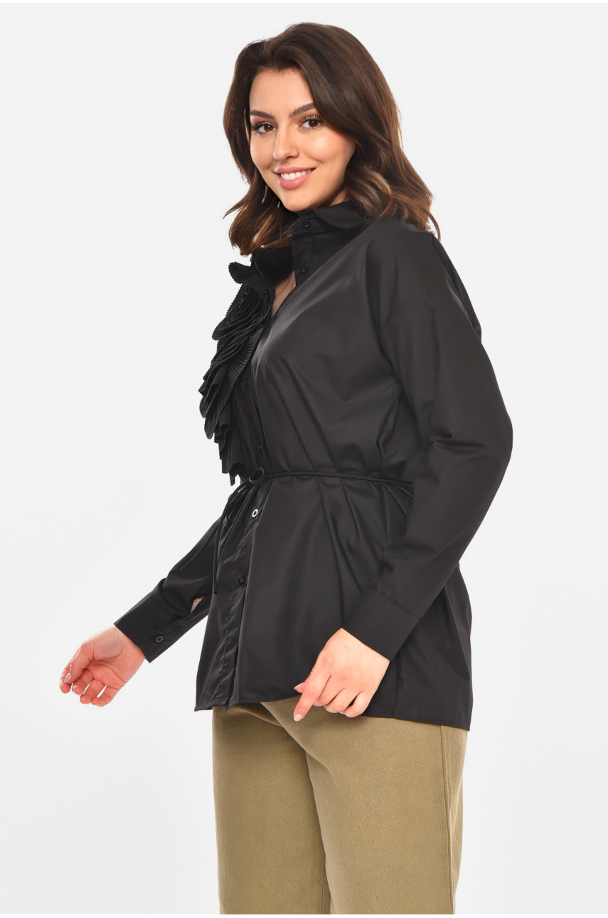 Блуза женская однотонная черного цвета 212720