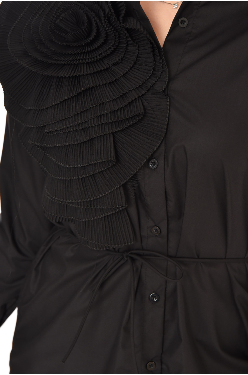 Блуза жіноча однотонна чорного кольору 212720