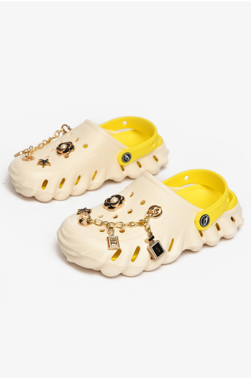 Кроксы детские молочного цвета 5161-3 212725