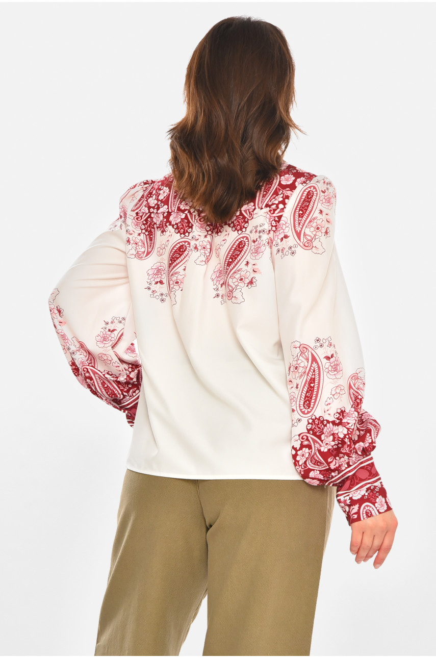 Сорочка жіноча білого кольору з принтом 212726
