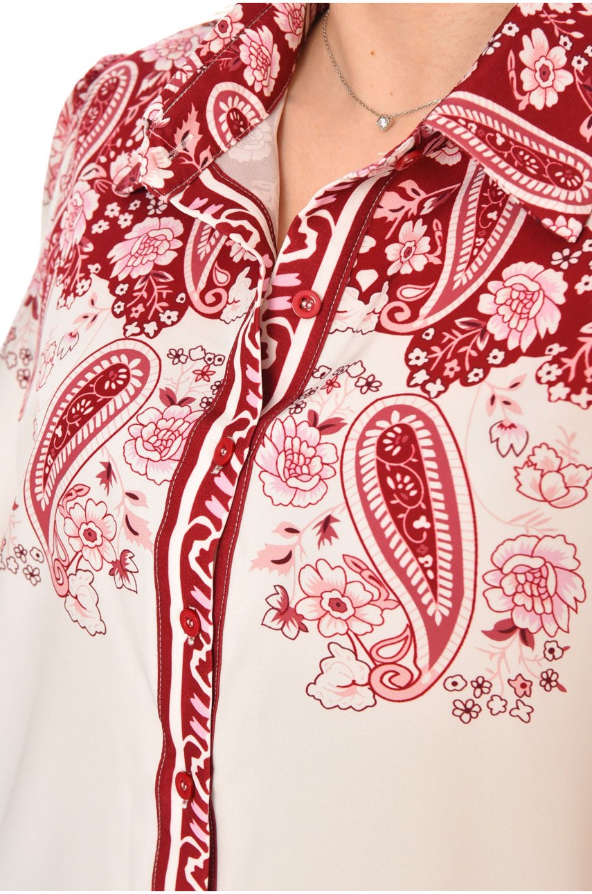 Сорочка жіноча білого кольору з принтом 212726