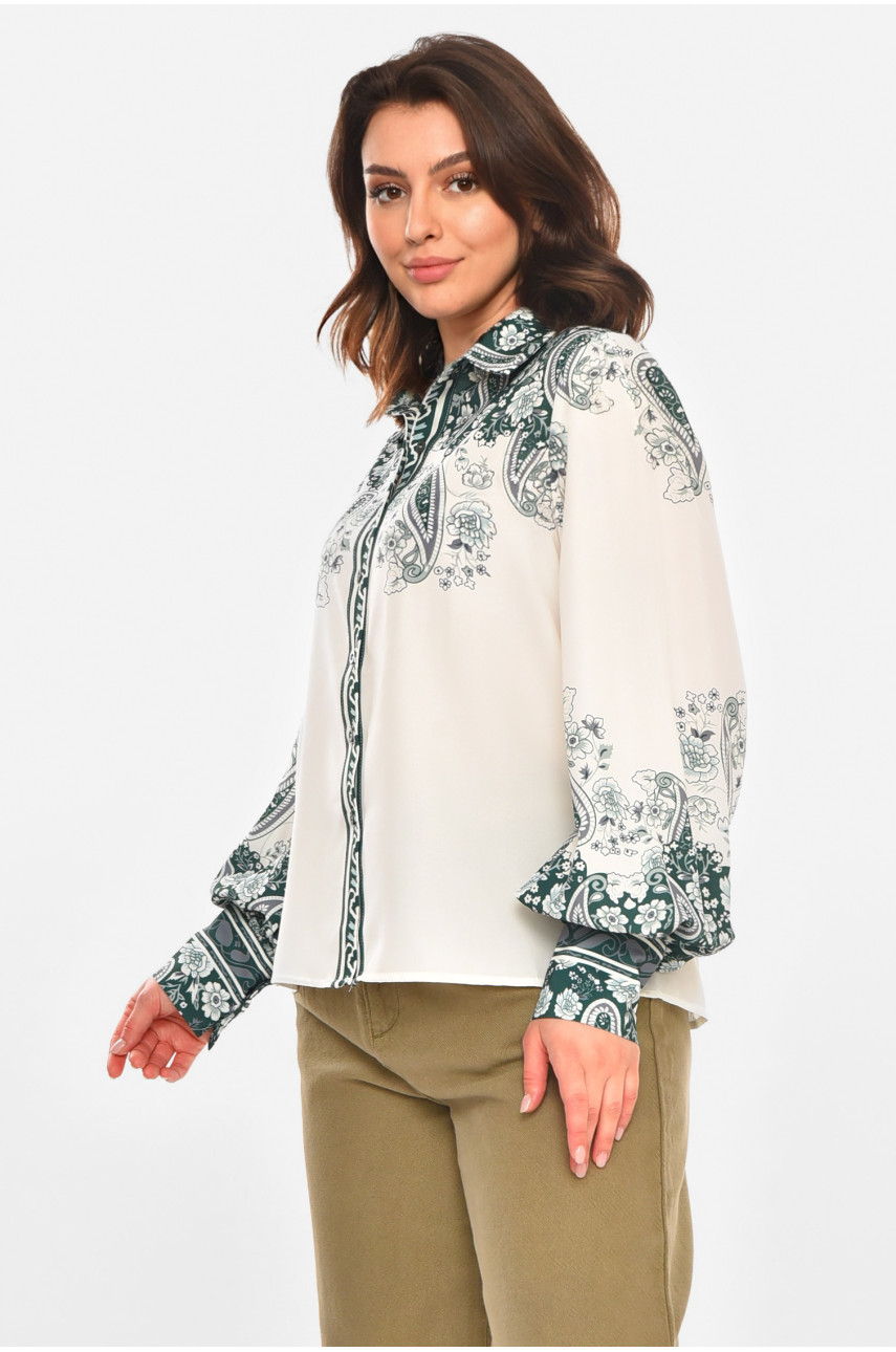 Сорочка жіноча білого кольору з принтом 212730