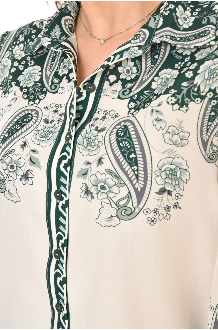 Сорочка жіноча білого кольору з принтом 212730