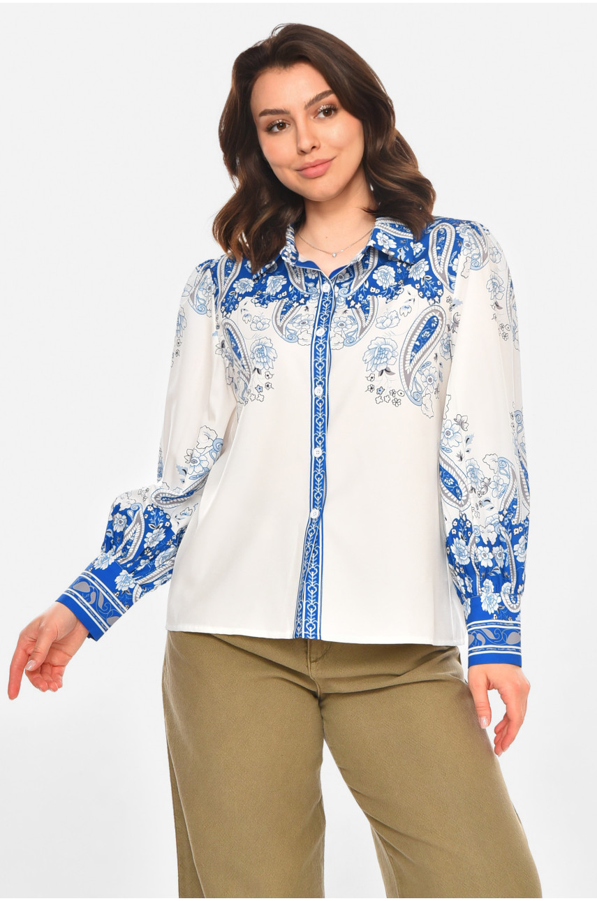Сорочка жіноча білого кольору з принтом 212731