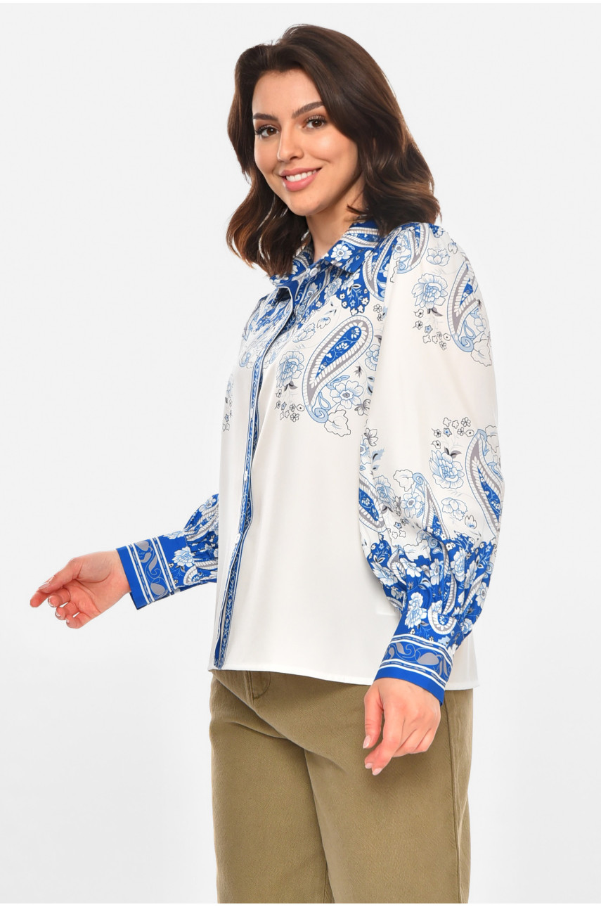Сорочка жіноча білого кольору з принтом 212731