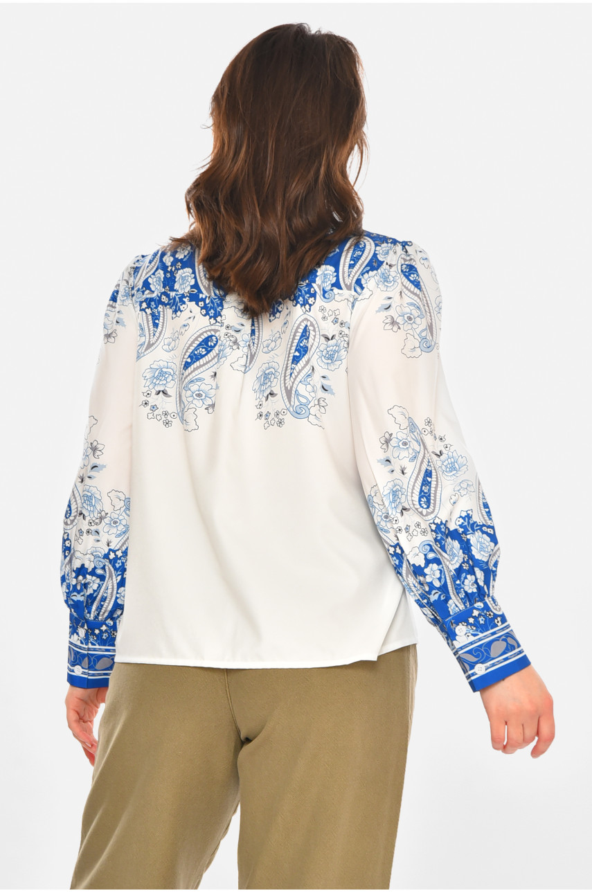 Сорочка жіноча білого кольору з принтом 212731