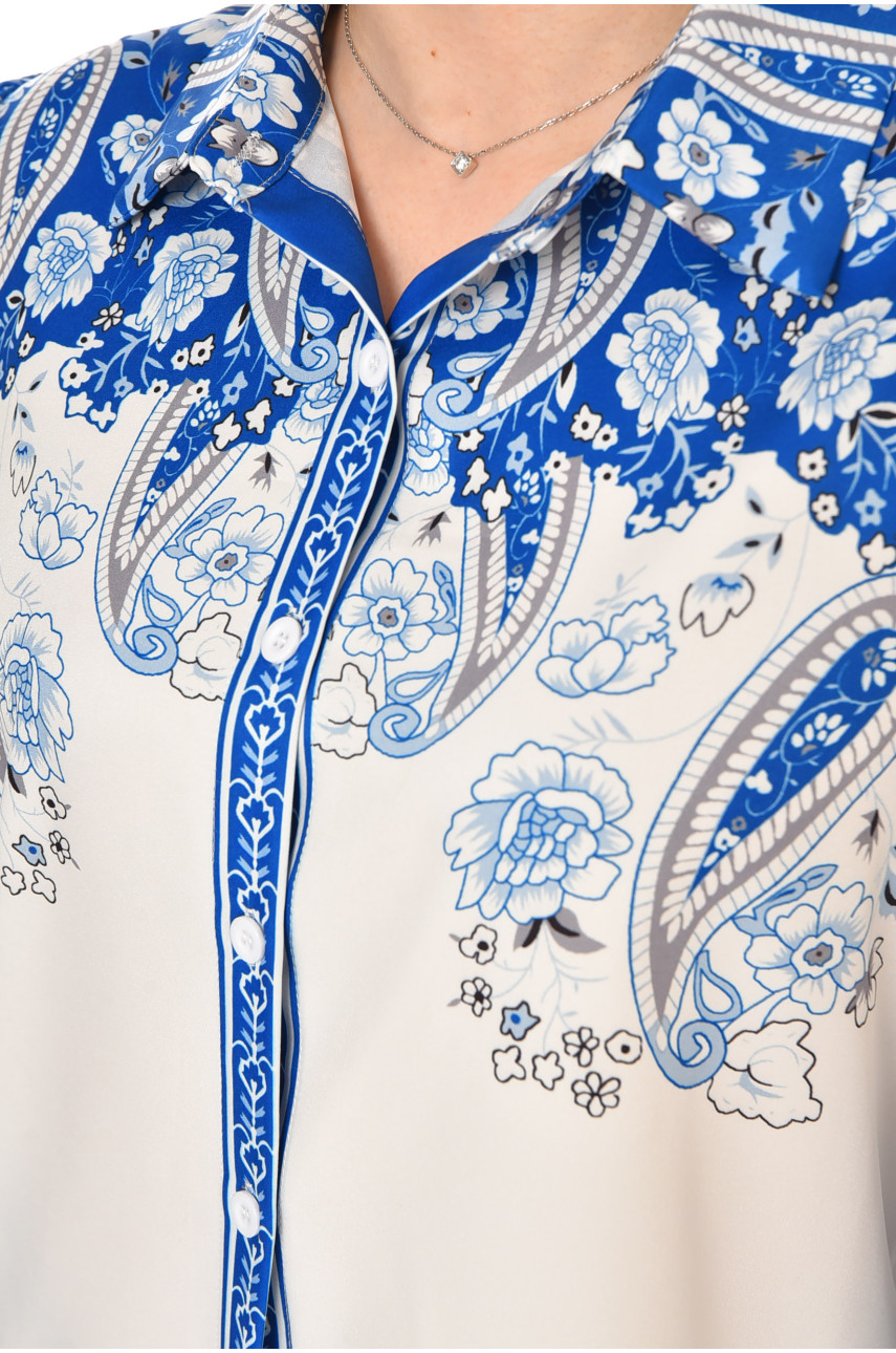 Сорочка жіноча білого кольору з принтом 212731