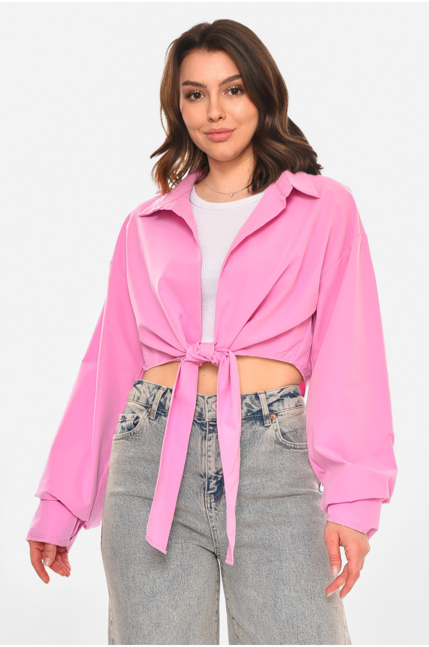 Рубашка женская однотонная сиреневого цвета 212749