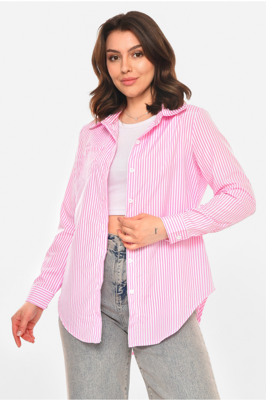 Рубашка женская розового цвета с принтом 212752