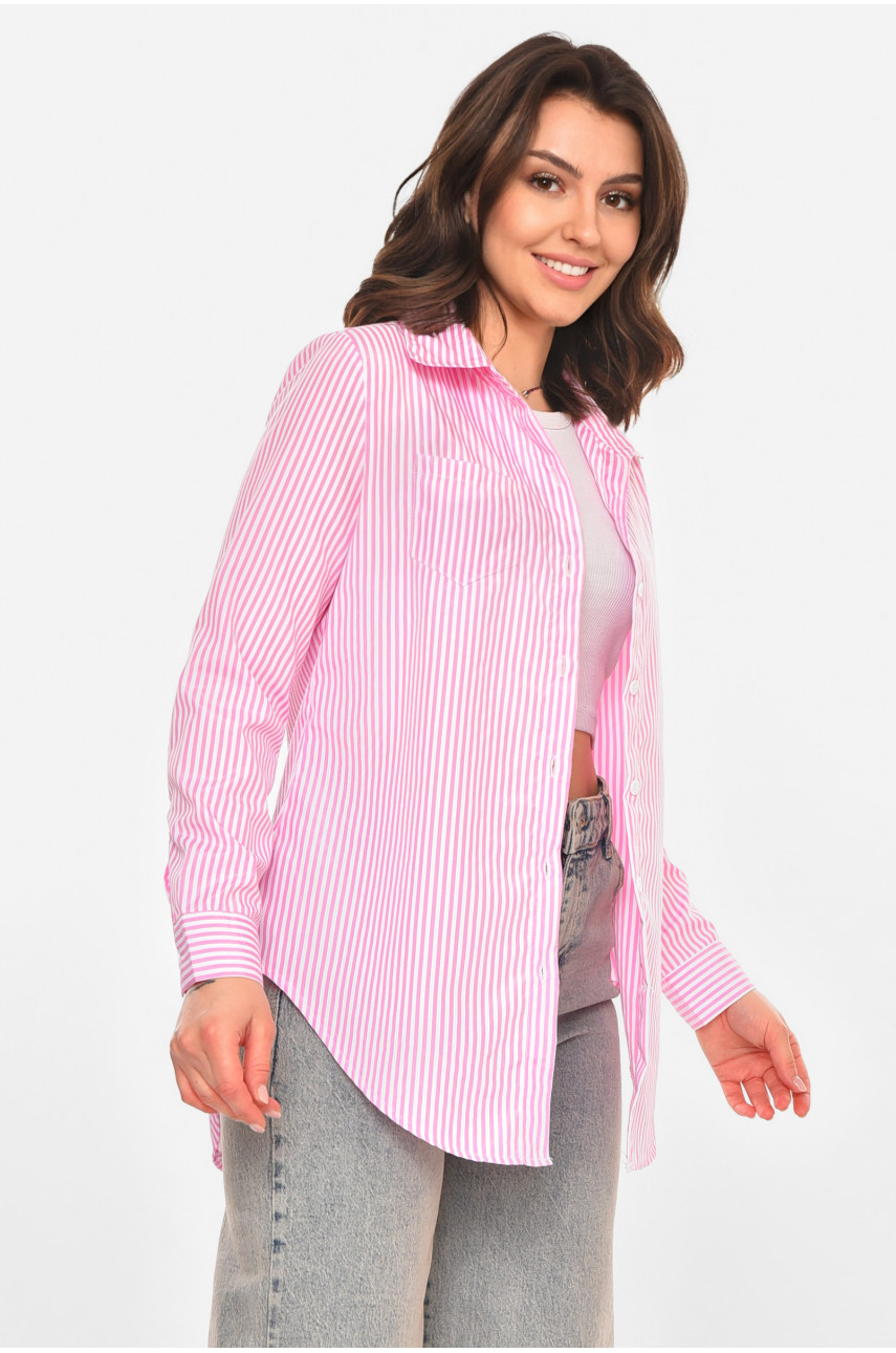 Рубашка женская розового цвета с принтом 212752