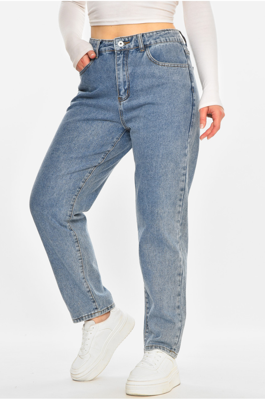 Джинсы женские однотонные синего цвета 212753