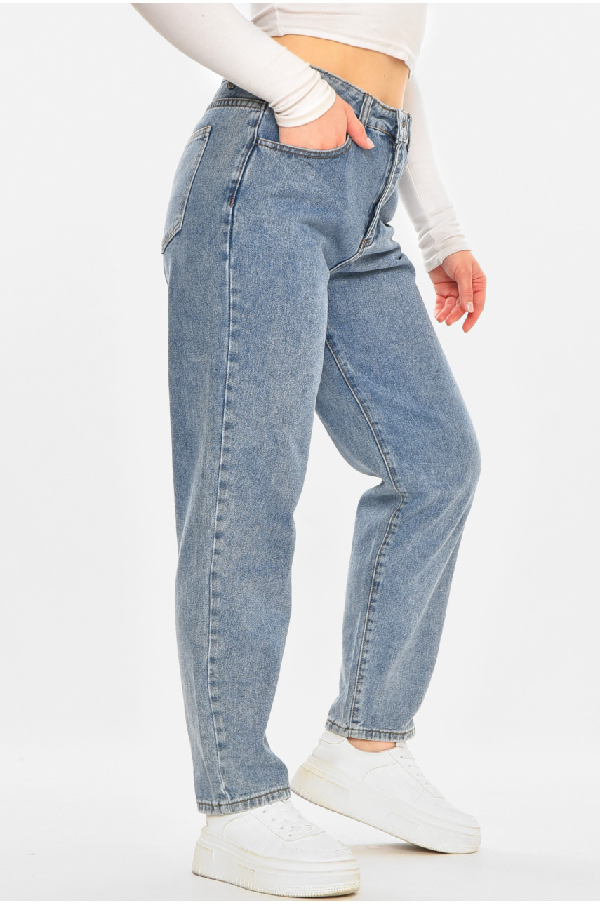 Джинсы женские однотонные синего цвета 212753