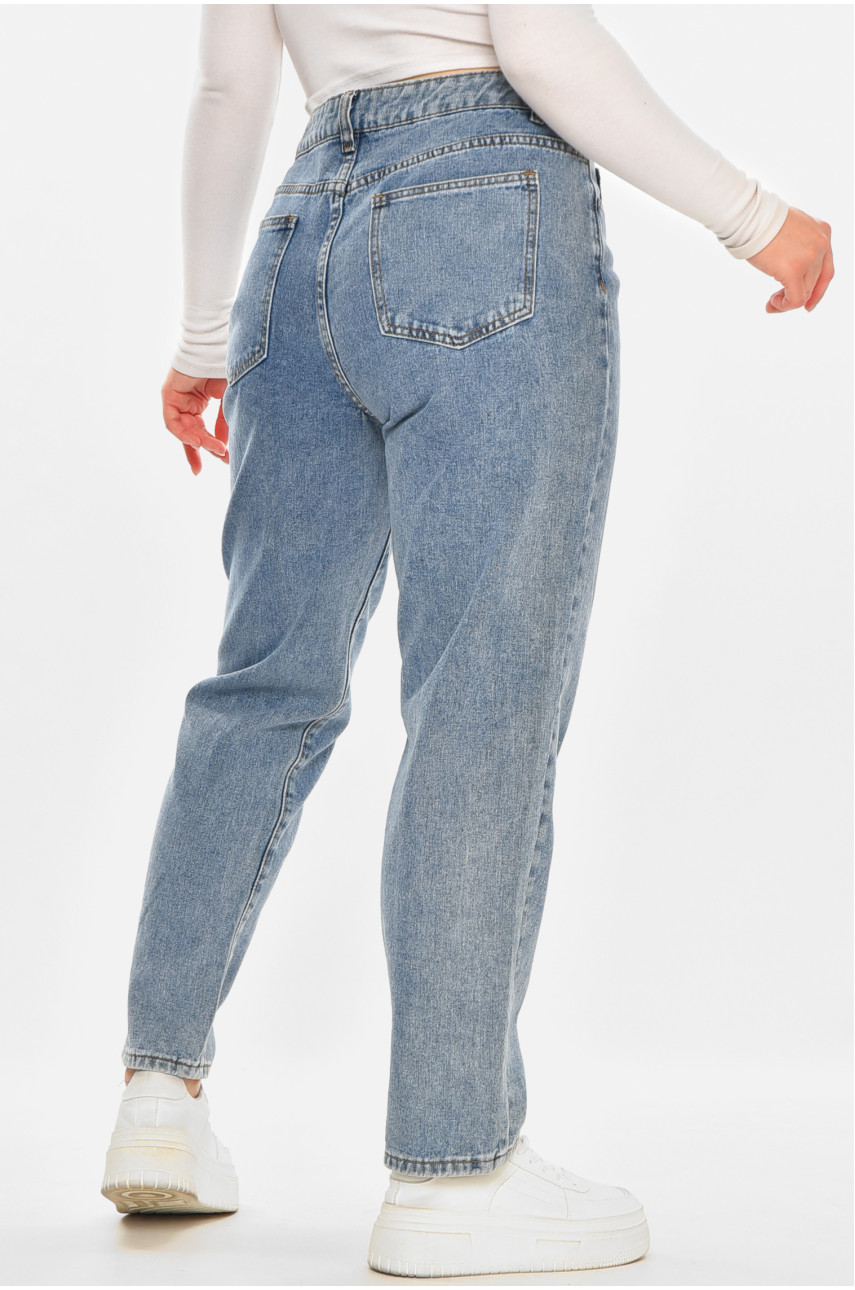 Джинсы женские однотонные синего цвета 212753