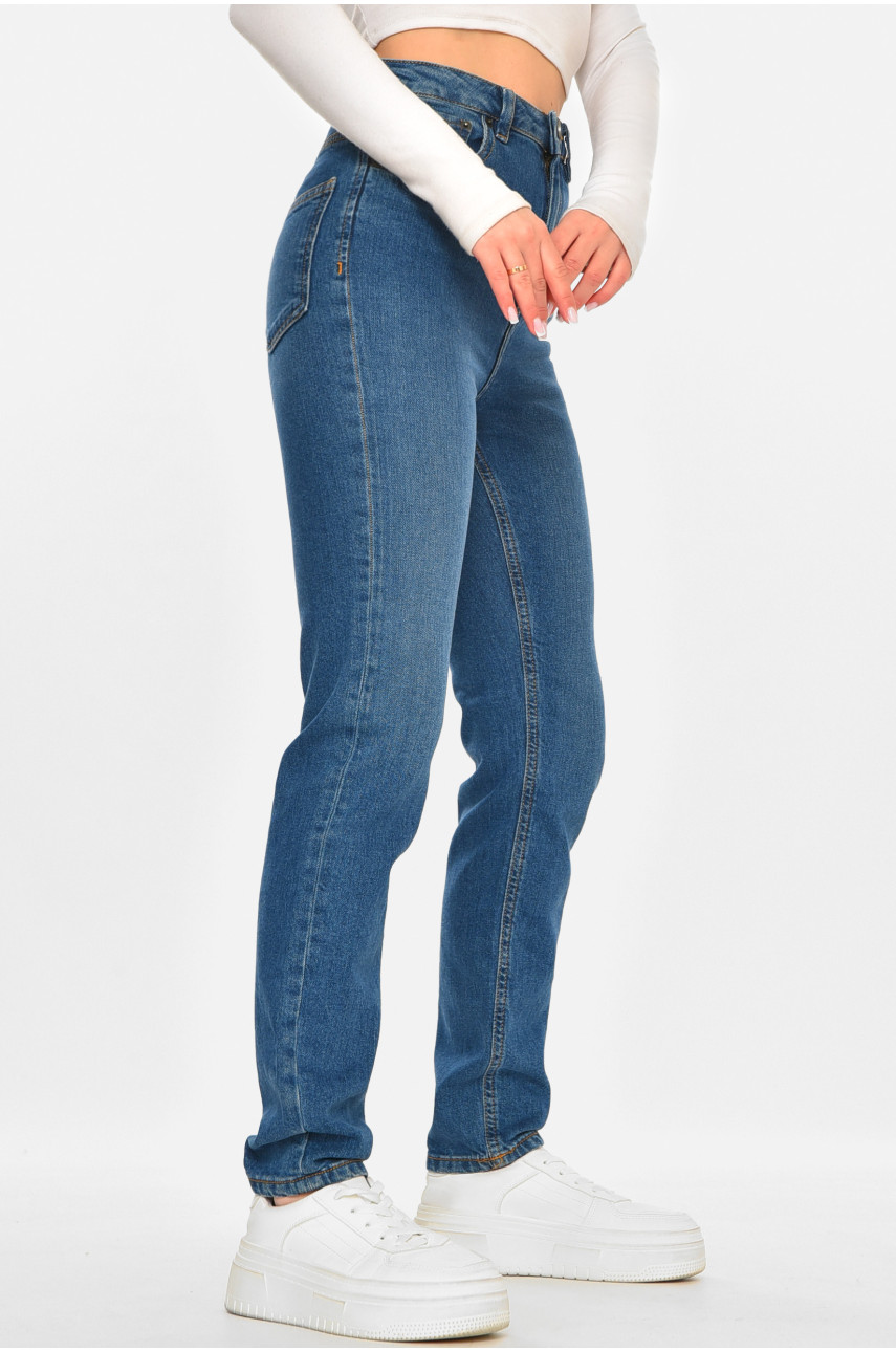 Джинсы женские однотонные синего цвета 212761