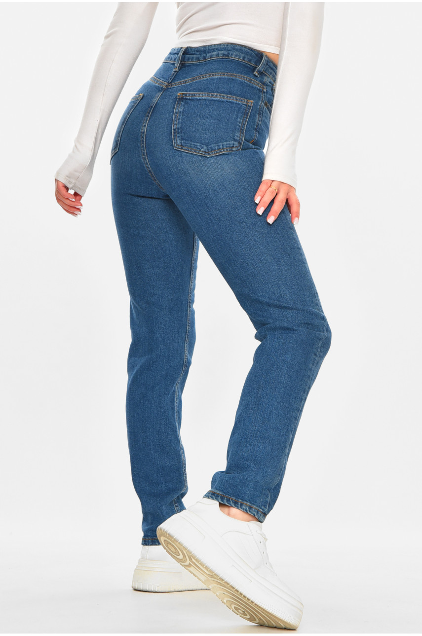 Джинсы женские однотонные синего цвета 212761