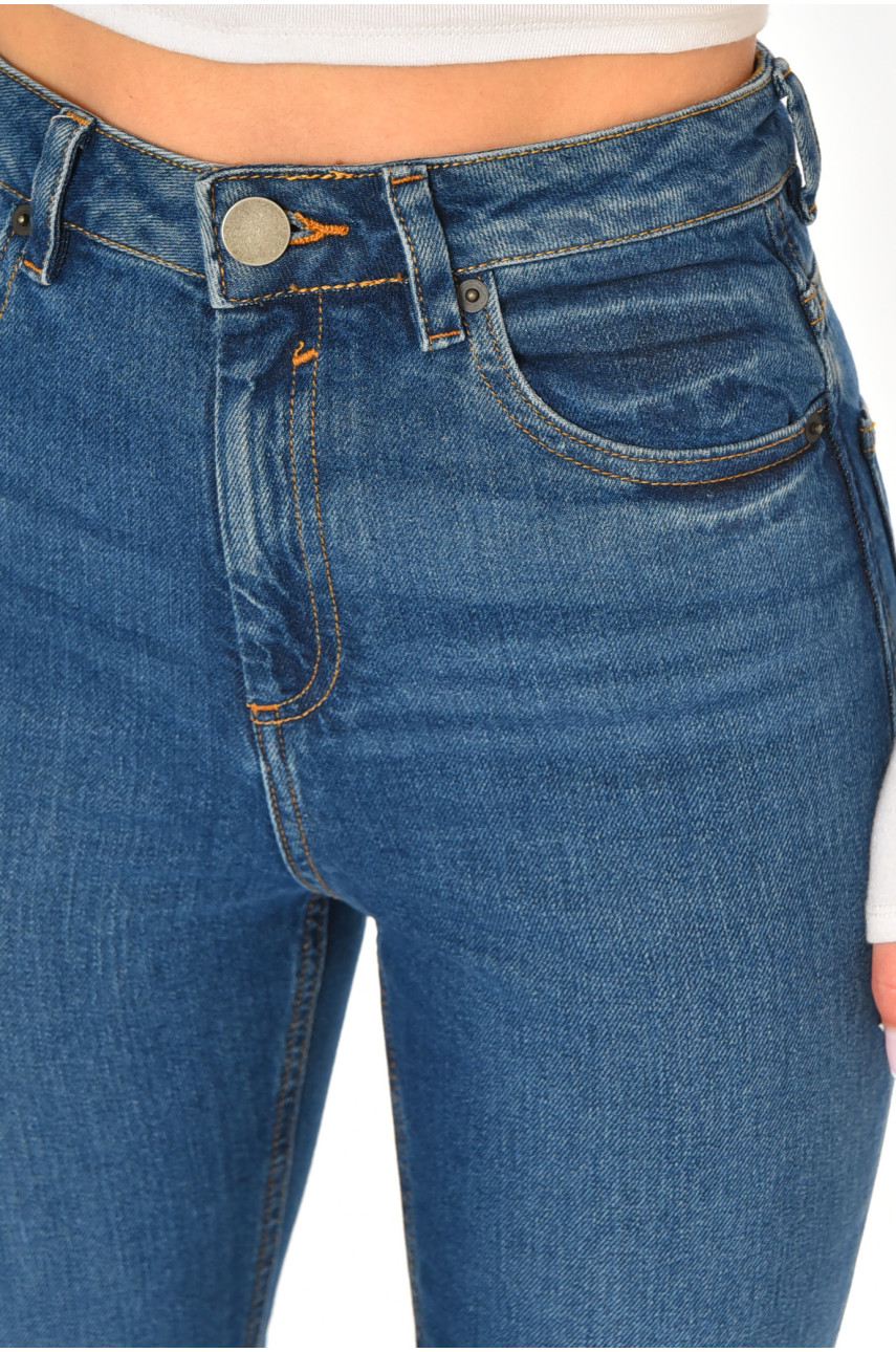Джинсы женские однотонные синего цвета 212761