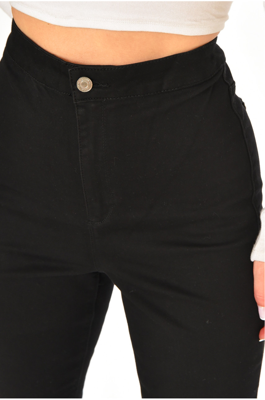 Штани жіночі однотонні чорного кольору 212762