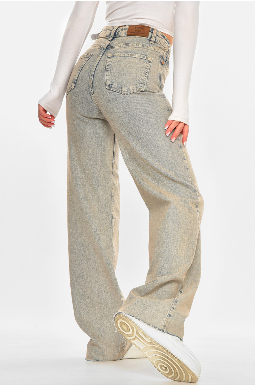 Джинсы женские однотонные серого цвета 212773