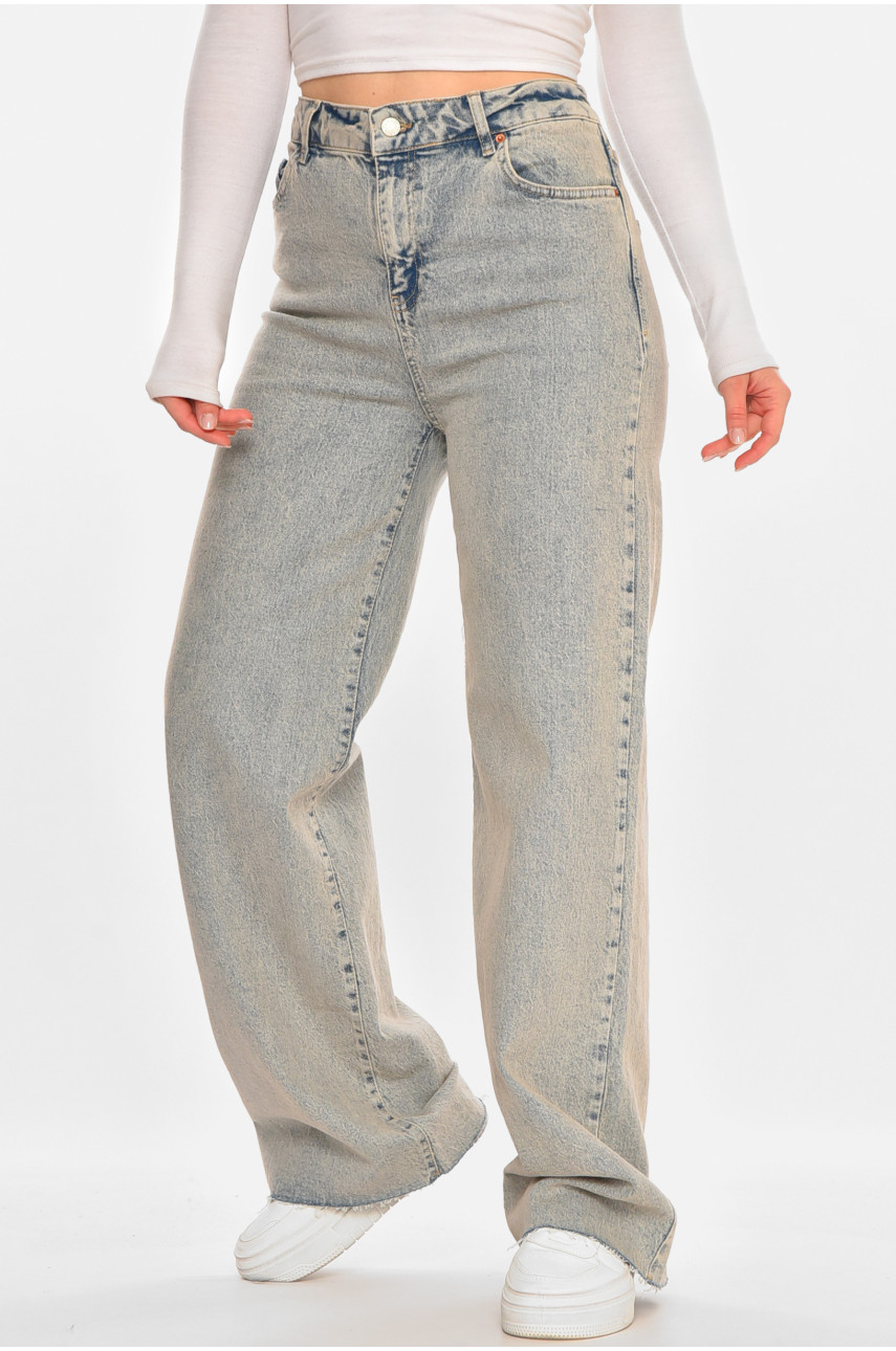 Джинсы женские однотонные серого цвета 212774