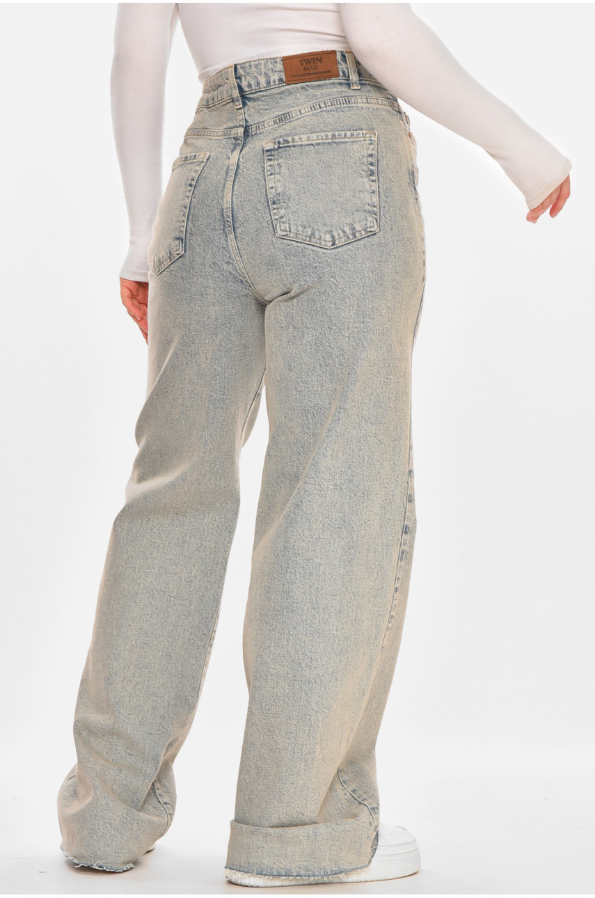 Джинсы женские однотонные серого цвета 212774