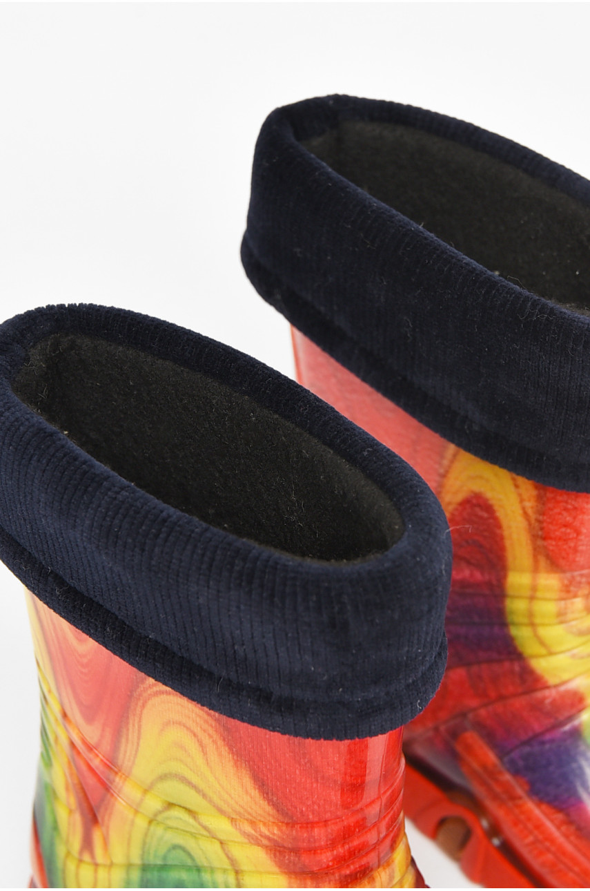 Чоботи гумові дитячі червоного кольору зі з'ємною шкарпеткою 212779