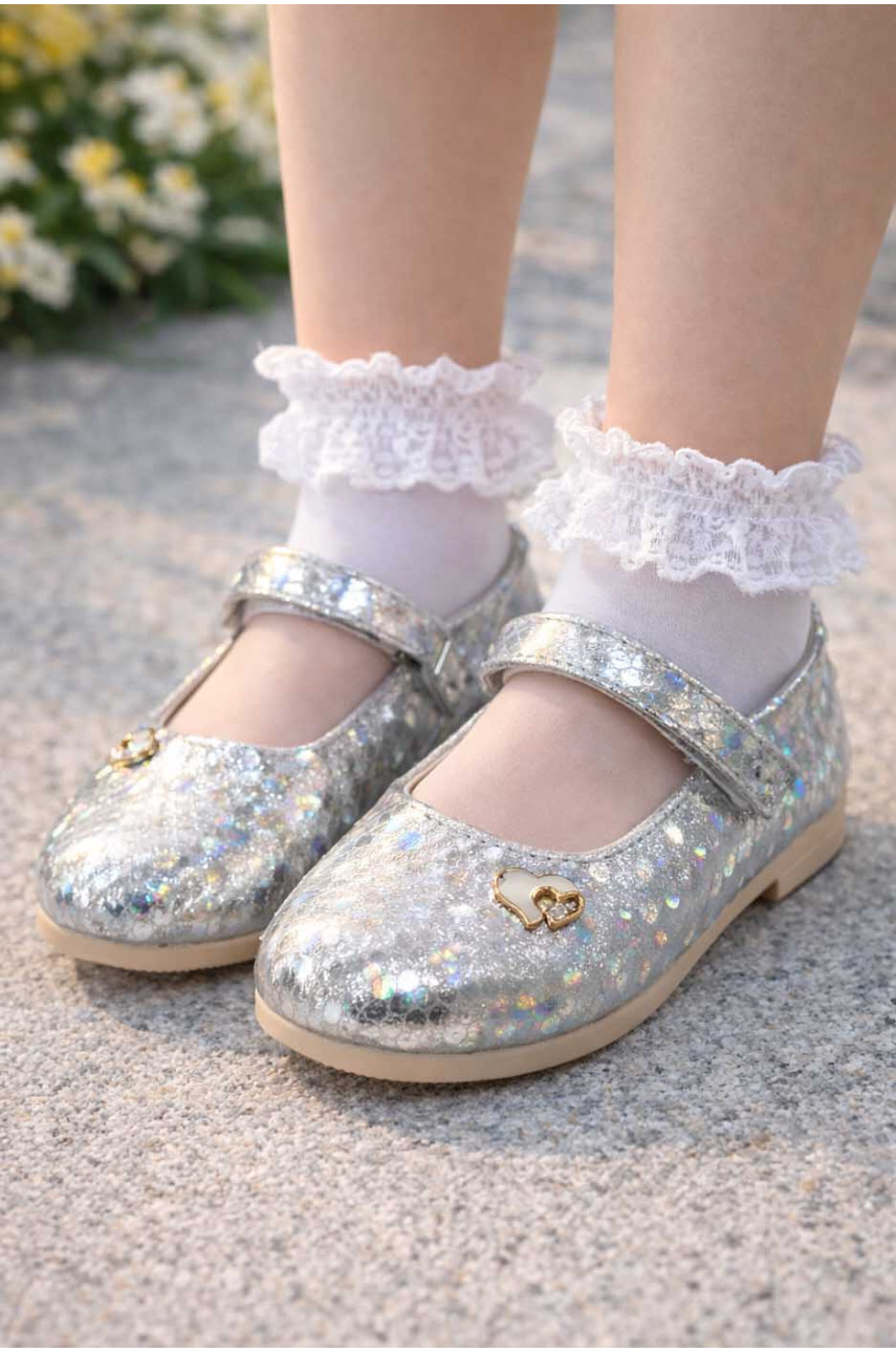 Туфлі для дівчинки сріблястого кольору Уцінка 786-21 212787