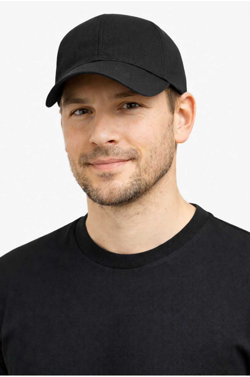 Кепка чоловіча однотонна чорного кольору 7192 212808