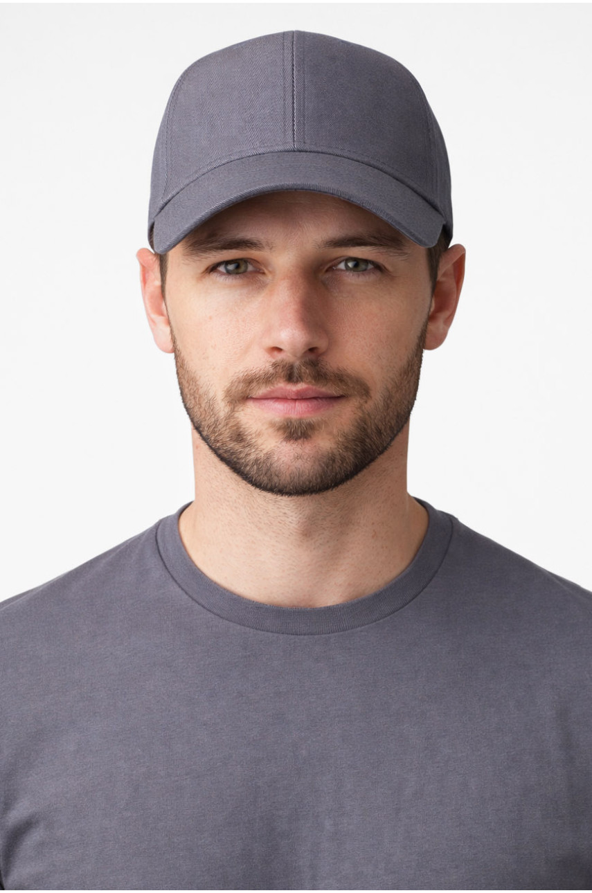 Кепка мужская однотонная серого цвета 7192 212811