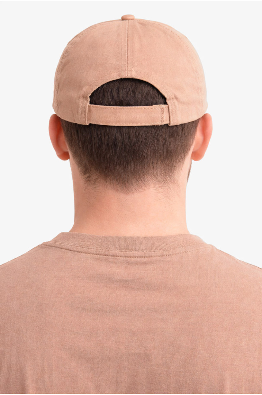 Кепка мужская однотонная темно-бежевого цвета 7192 212813