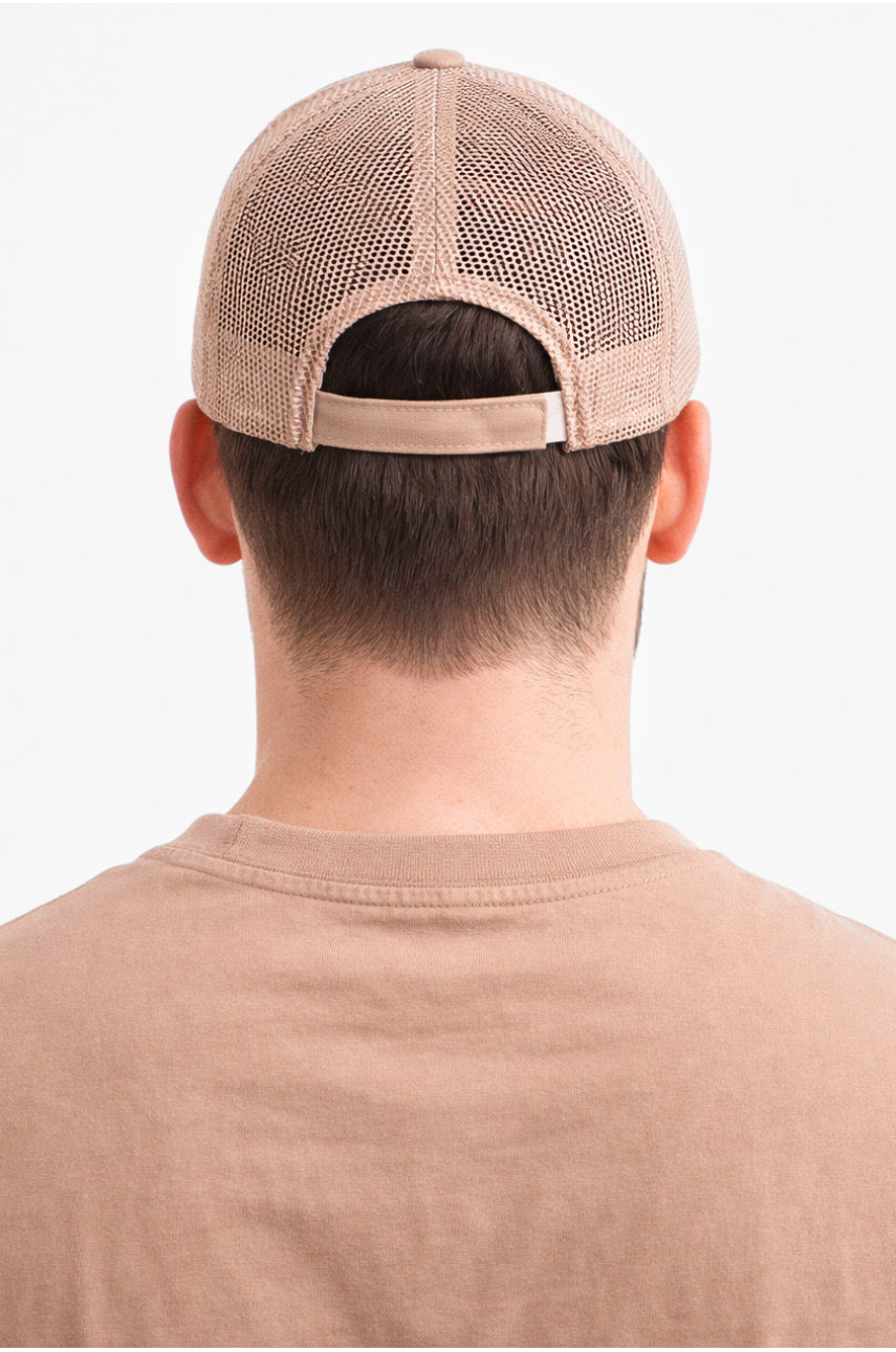 Кепка мужская однотонная темно-бежевого цвета 7189 212819