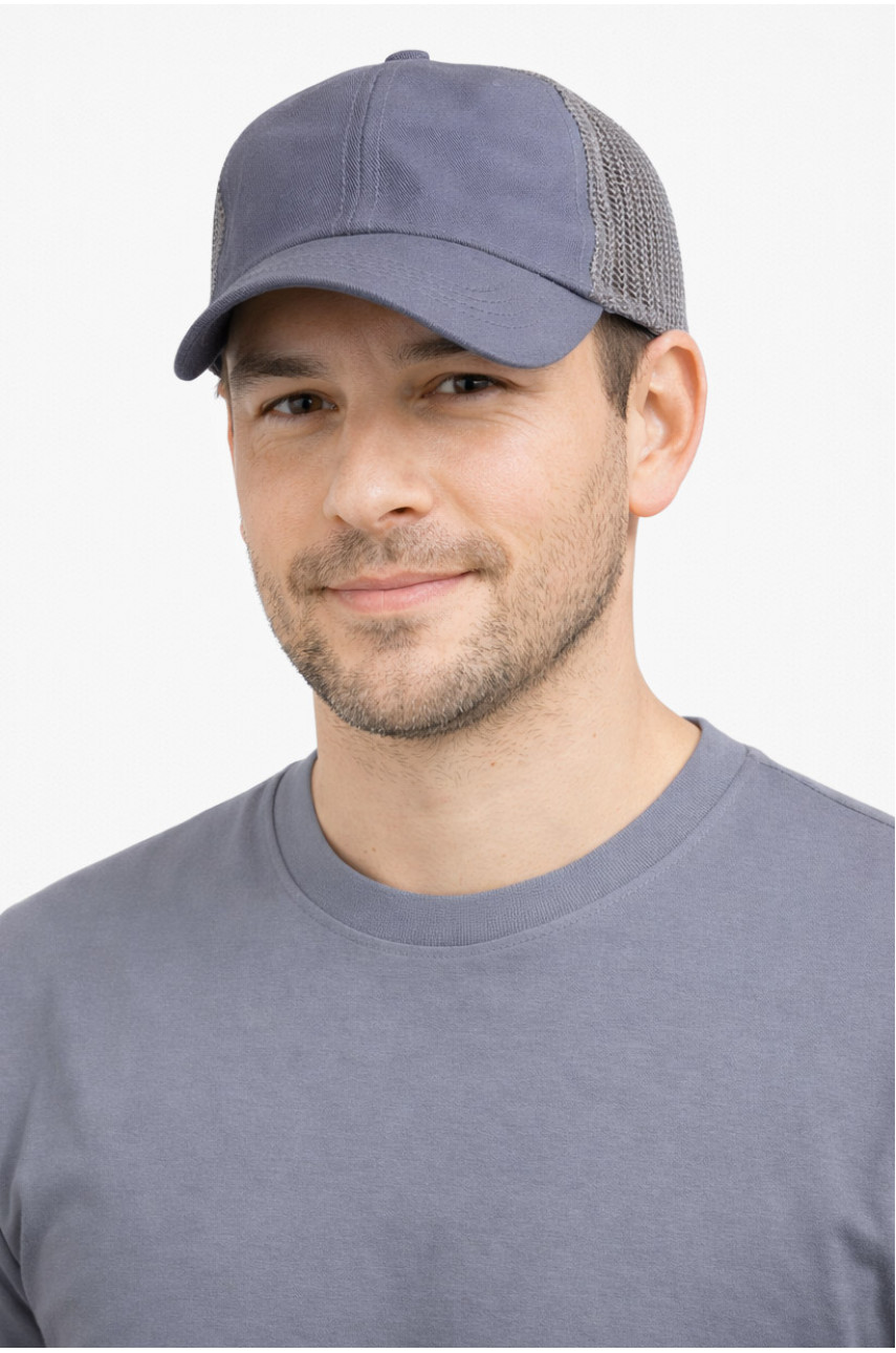 Кепка мужская однотонная серого цвета 7189 212820